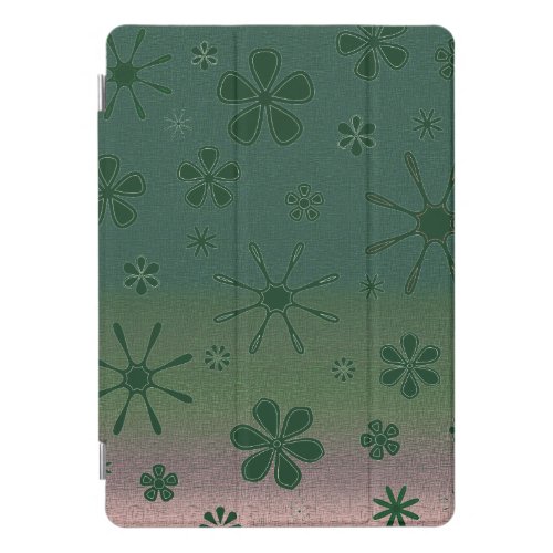 Flower Print Sunset Aqua Green iPad Pro Cover
