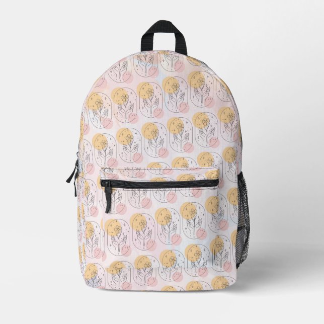 Flower Printed Backpack (Front)
