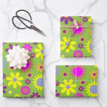 Flower Profusion Green Wrapping Paper Sheets by efhenneke at Zazzle
