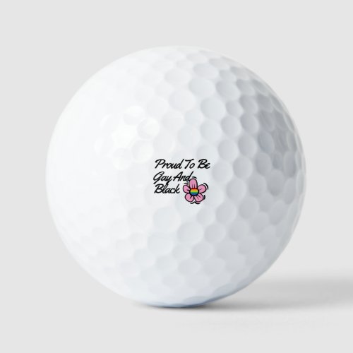 Flower Proud To Be Gay And Black Golf Balls