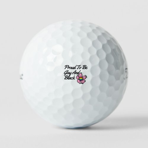 Flower Proud To Be Gay And Black Golf Balls