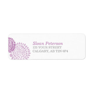 Flower Puff Purple Address Label