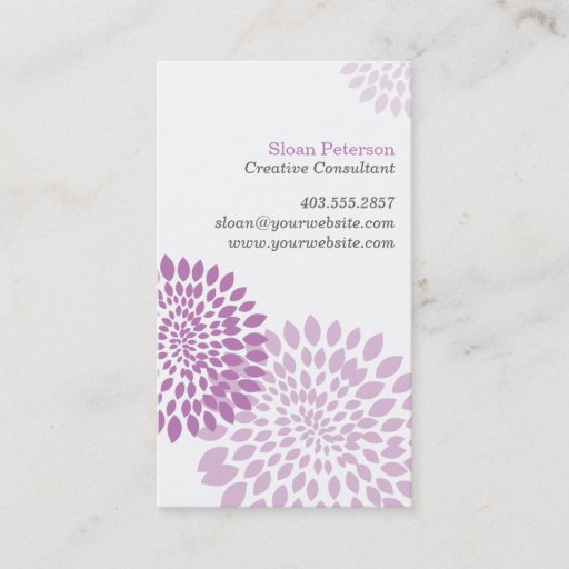 Customizable Flower Puff Purple Business Card
