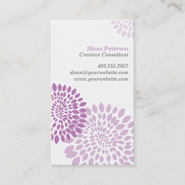 Flower Puff Purple Business Card (Front)