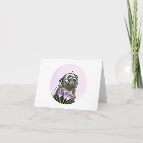 Flower Pugs Crocus Card