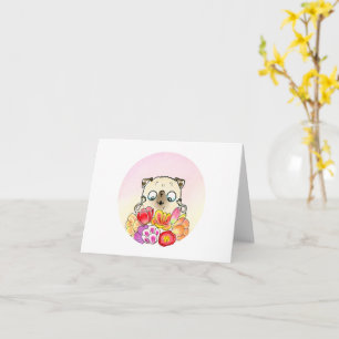 Flower Pugs Tulip Bouquet Card