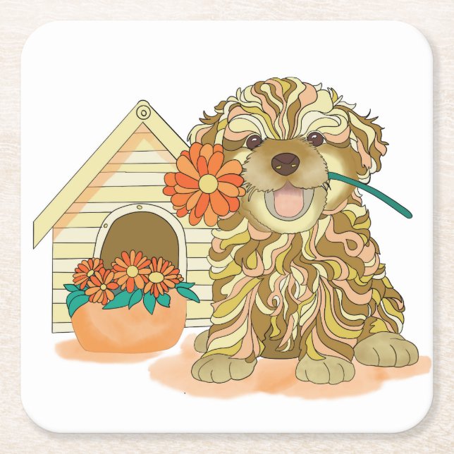 Flower Pup Coaster (Front)