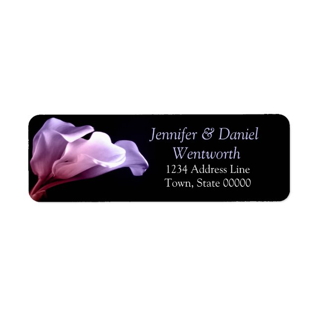 Flower Purple Calla Lilies Floral Classic Stylish Label (Front)