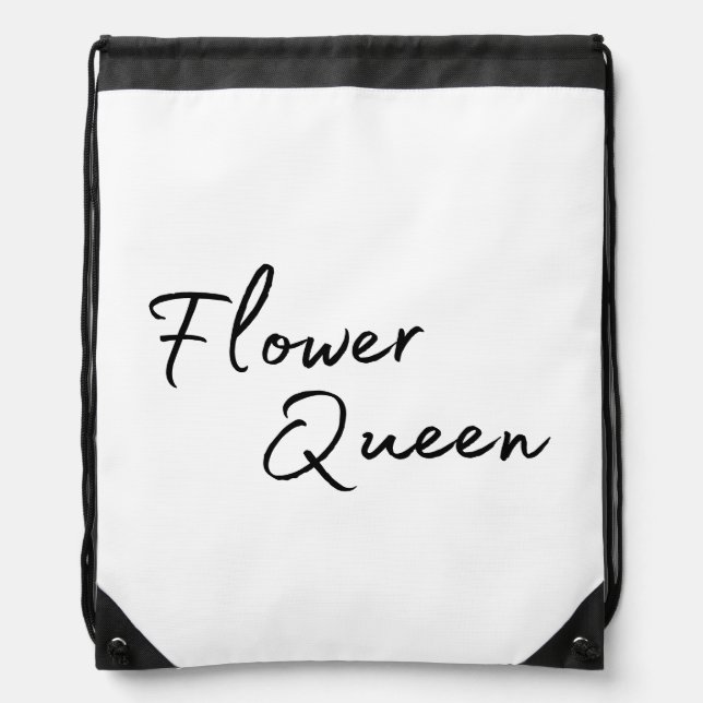 Flower Queen  Drawstring Bag (Front)
