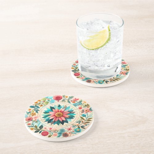 Flower Quilt Pattern  Coaster