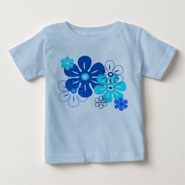 Flower Rain Hawaiian Retro Floral Baby T-Shirt (Front)