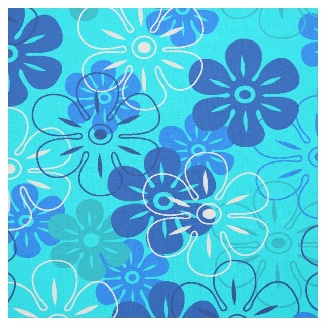 Flower Rain Hawaiian Retro Floral Fabric (Swatch)