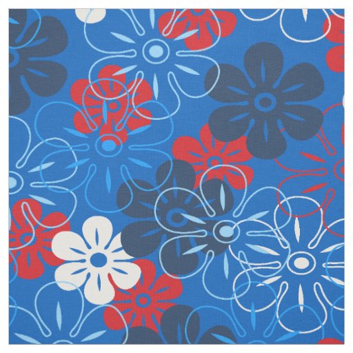 Flower Rain Hawaiian Retro Floral Fabric