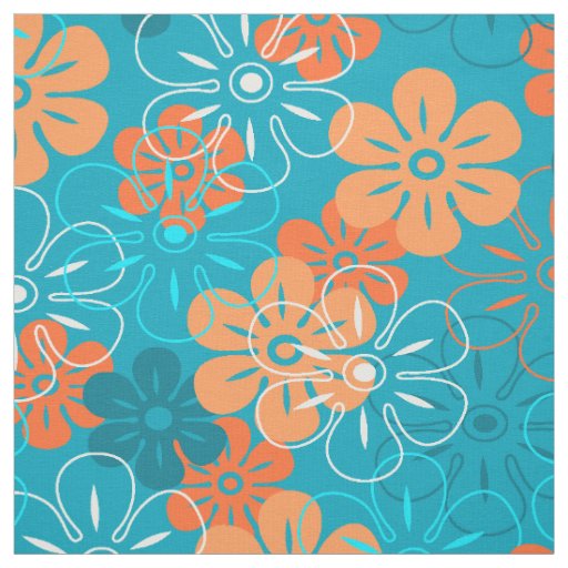 Flower Rain Hawaiian Retro Floral Fabric
