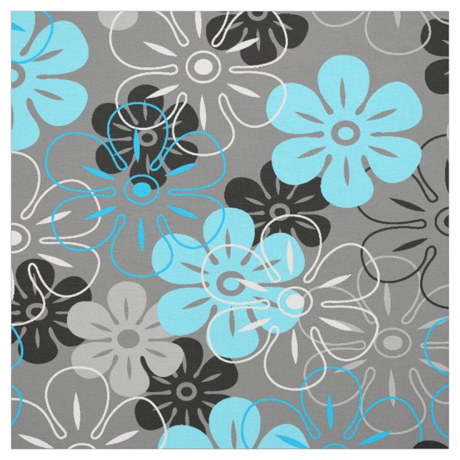 Flower Rain Hawaiian Retro Floral Fabric (Swatch)