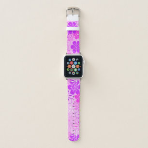 Flower Rain Hawaiian Retro Floral -Pink Apple Watch Band