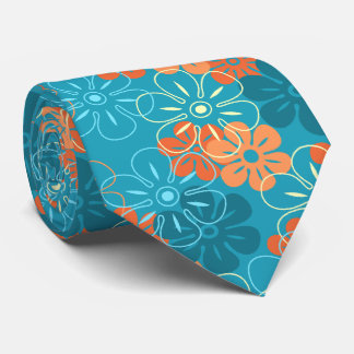Flower Rain Hawaiian Two-sided Printed Neck Tie