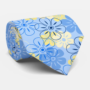 Flower Rain Hawaiian Two-sided Printed Tie
