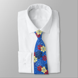 Flower Rain Hawaiian Two-sided Printed Tie
