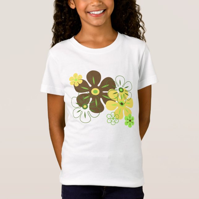 Flower Rain Tropical Girl's T-Shirts (Front)