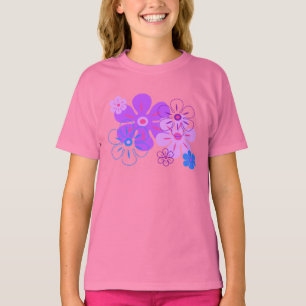 Flower Rain Tropical Girl's T-Shirts