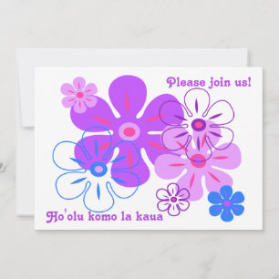 Flower Rain Tropical Luau Invitations
