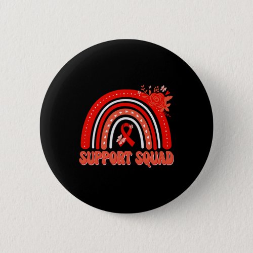 Flower Rainbow Blood Cancer Awareness Support Squa Button