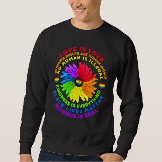 Flower Rainbow Human Black Lives Rights Science Lg Sweatshirt