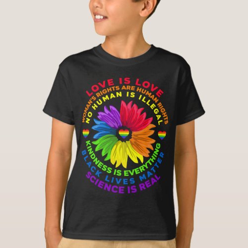Flower Rainbow Human Black Lives Rights Science LG T_Shirt