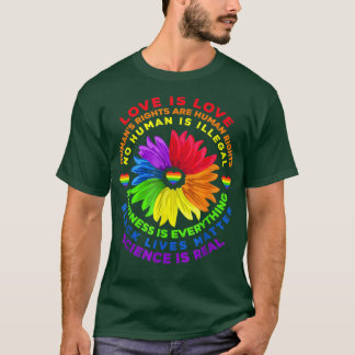 Flower Rainbow Human Black Lives Rights Science LG T-Shirt