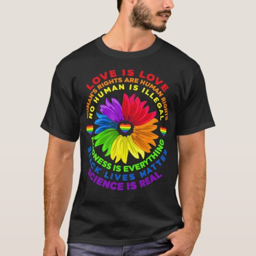 Flower Rainbow Human Black Lives Rights Science LG T_Shirt