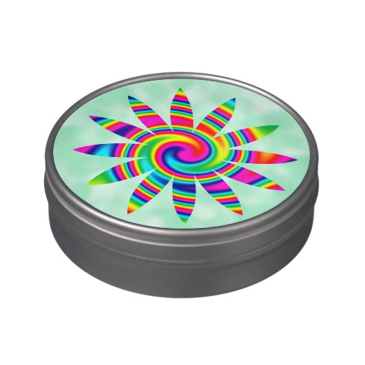 Flower Rainbow Twirl Jelly Belly Tin (Side)