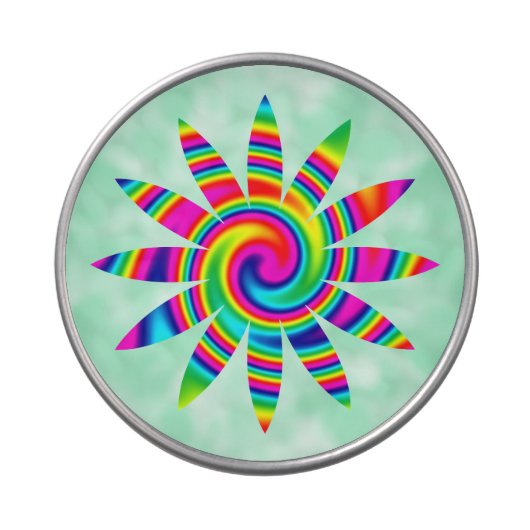 Flower Rainbow Twirl Jelly Belly Tin (Top)