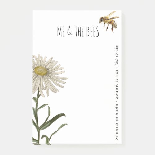 Flower  Realistic Bee Apiary Name  Contact Info Post_it Notes