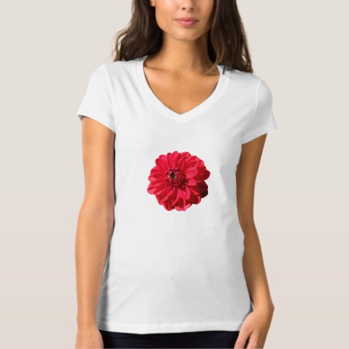 Flower Red Dahlia T_Shirt