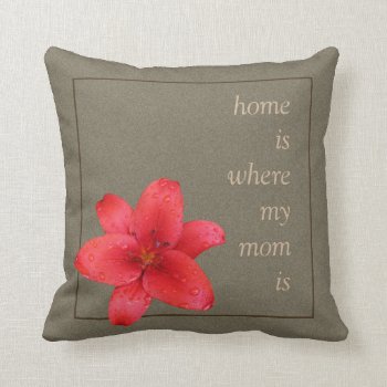 Flower Red Lily For Mom Throw Pillow by KreaturFlora at Zazzle