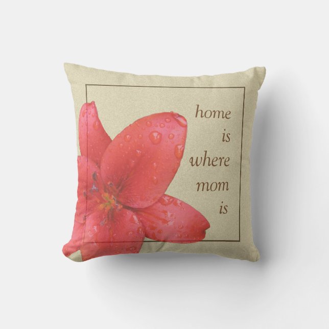 Flower Red Lily for Mom Throw Pillow (Front)