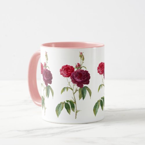 Flower Red Rose Blossoms Vintage  Mug