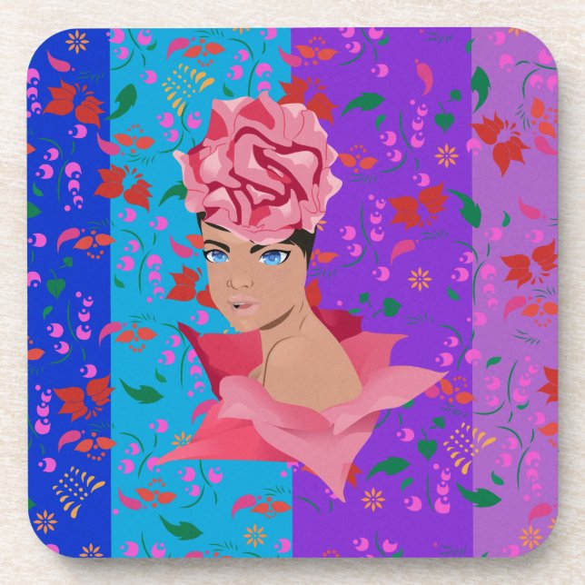Flower Renewal Bright Floral Girl Coaster (Front)
