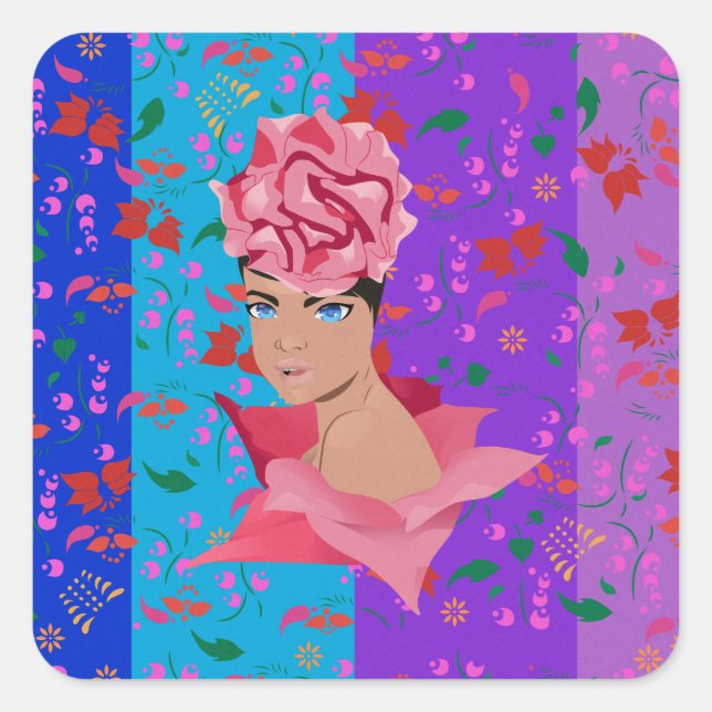 Flower Renewal Bright Floral Girl Sticker (Front)
