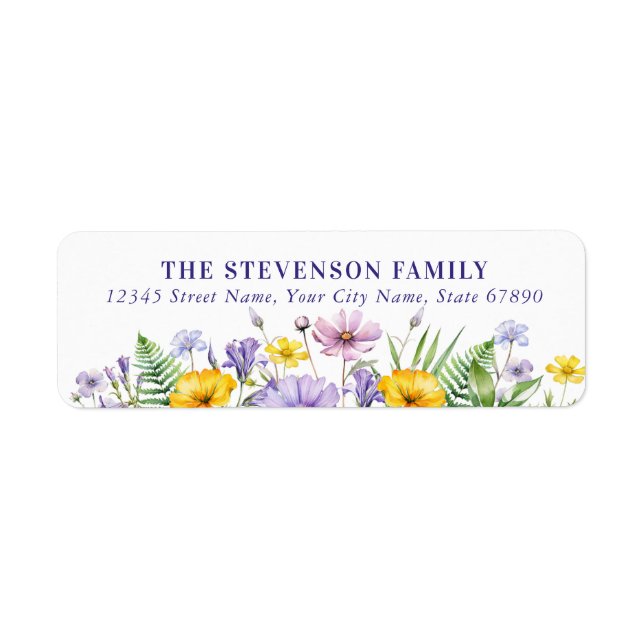 Flower Return Address Labels (Front)