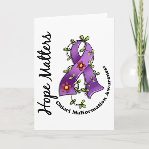 Flower Ribbon 4 Hope Matters Chiari Malformation Card