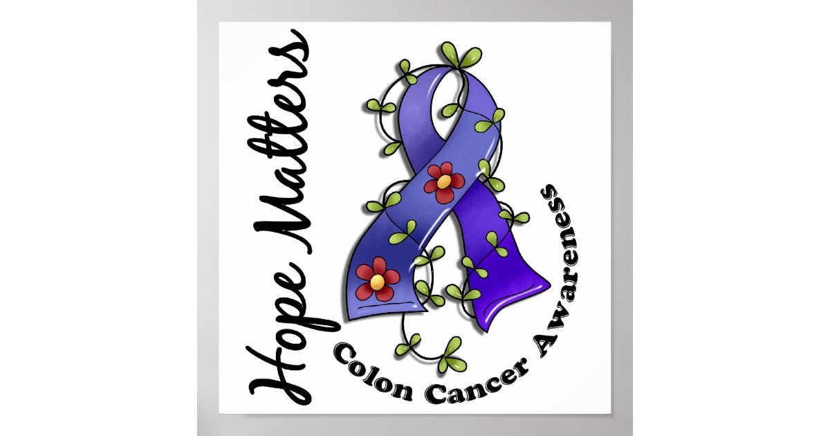 Faith Hope Love Dark Blue Ribbon Colon Cancer Awareness Art Board