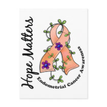 Flower Ribbon 4 Hope Matters Endometrial Cancer Postcard