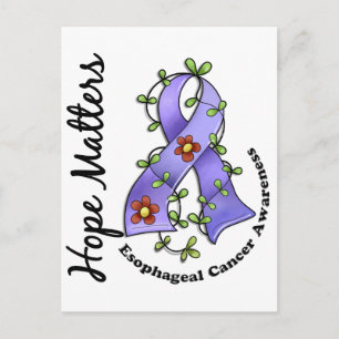 Flower Ribbon 4 Hope Matters Esophageal Cancer Postcard