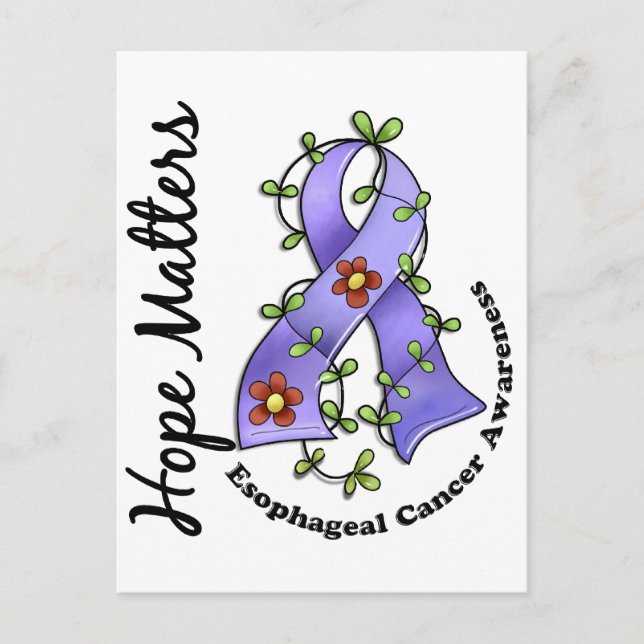 Flower Ribbon 4 Hope Matters Esophageal Cancer Postcard (Front)