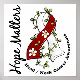 Flower Ribbon 4 Hope Matters Head Neck Cancer Poster