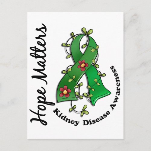 Flower Ribbon 4 Hope Matters Kidney Disease Postcard