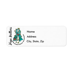 Flower Ribbon 4 Hope Matters Ovarian Cancer Label