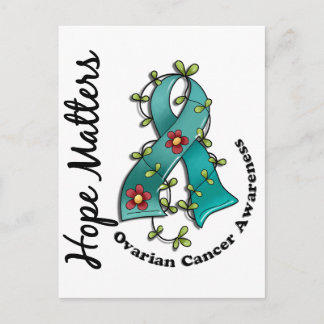 Flower Ribbon 4 Hope Matters Ovarian Cancer Postcard